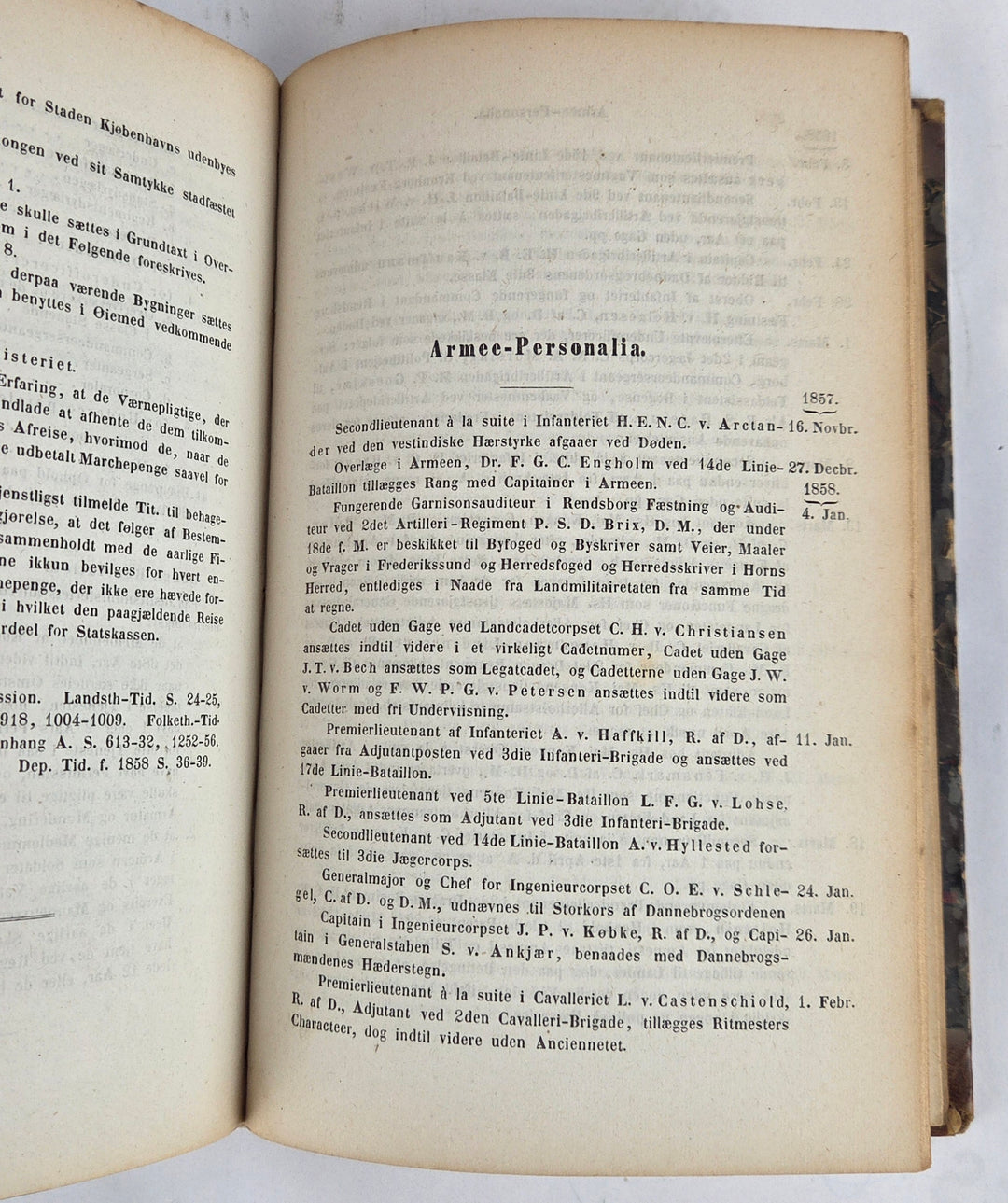 Love, Rescripter og Resolutioner som angaae Hæren for Aaret 1858
