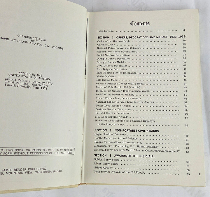 Orders, Decorations, Medals and Badges of the Third Reich
