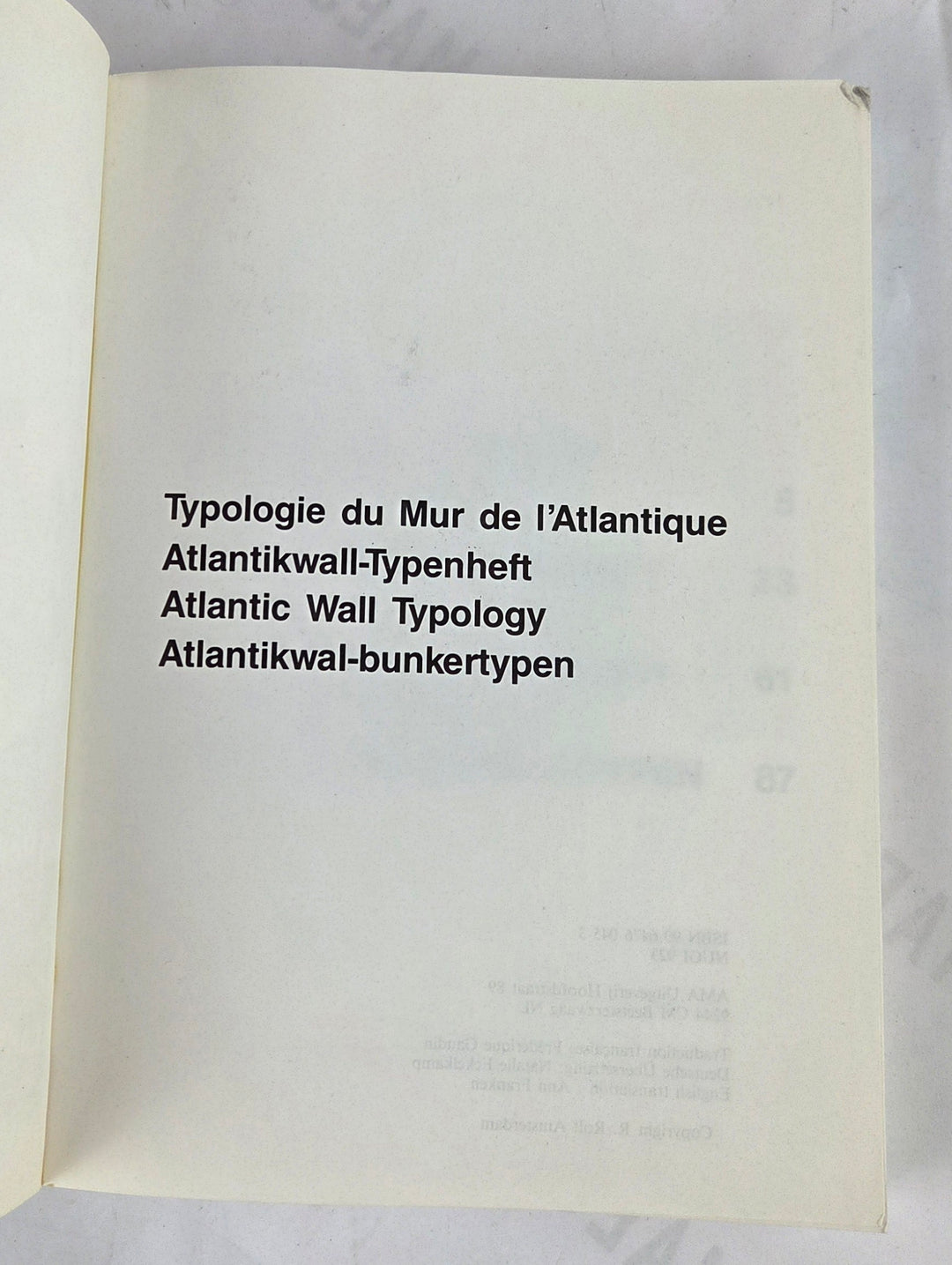 Atlantic Wall Typology, Typologie du Mur de L'Antlantique, Atlantikwall-Typenheft, Atlantikwal-Bunkertypen