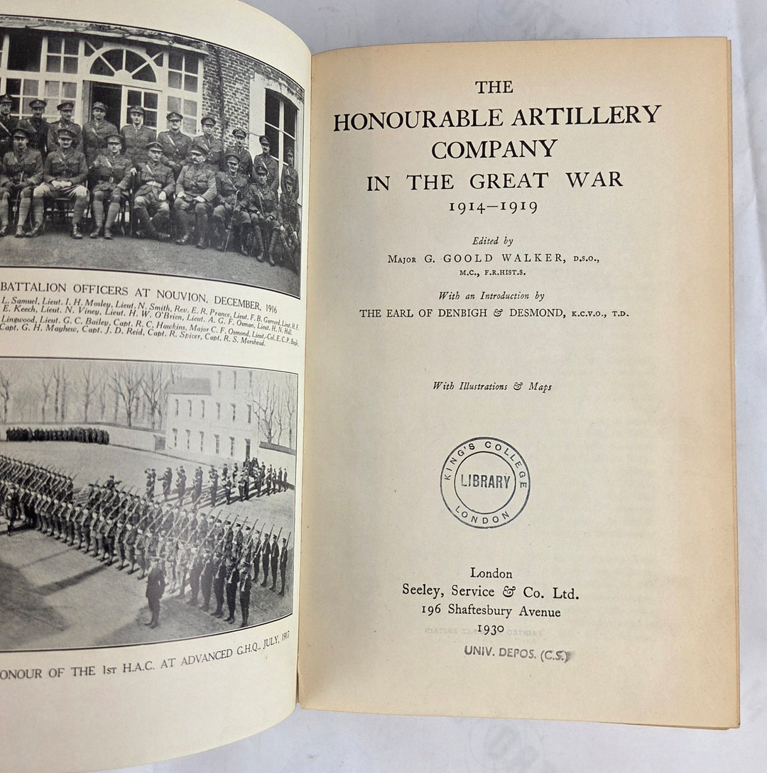 The Honourable Artillery Company in the Great War 1914-1919