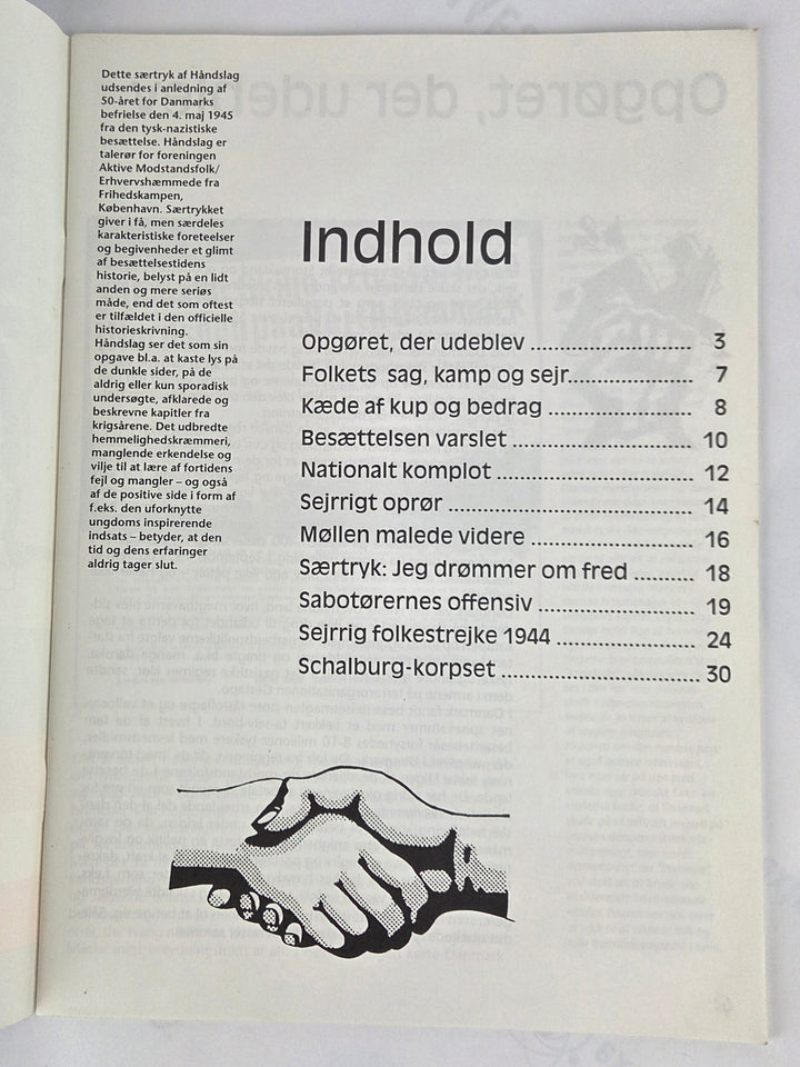 Modstand - Oprør. Særtryk af Håndslag. 1995