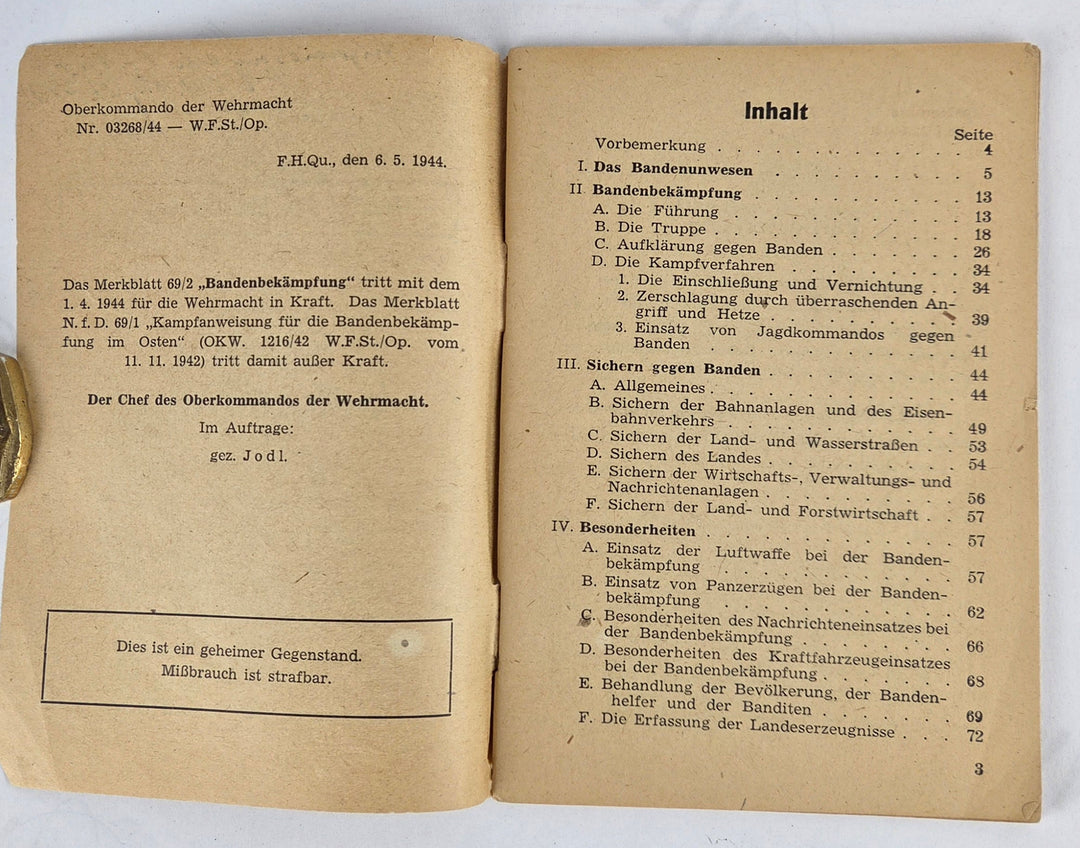 Bandenbekämpfung (Gültig für alle Waffen) vom 6. 5. 1944