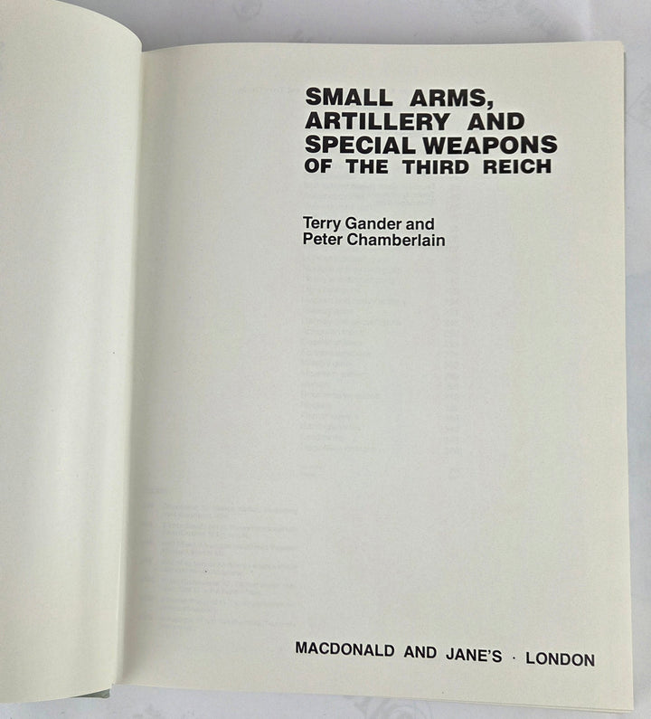 Small Arms Artillery and Special Weapons of the Third Reich, An encyclopedic survey