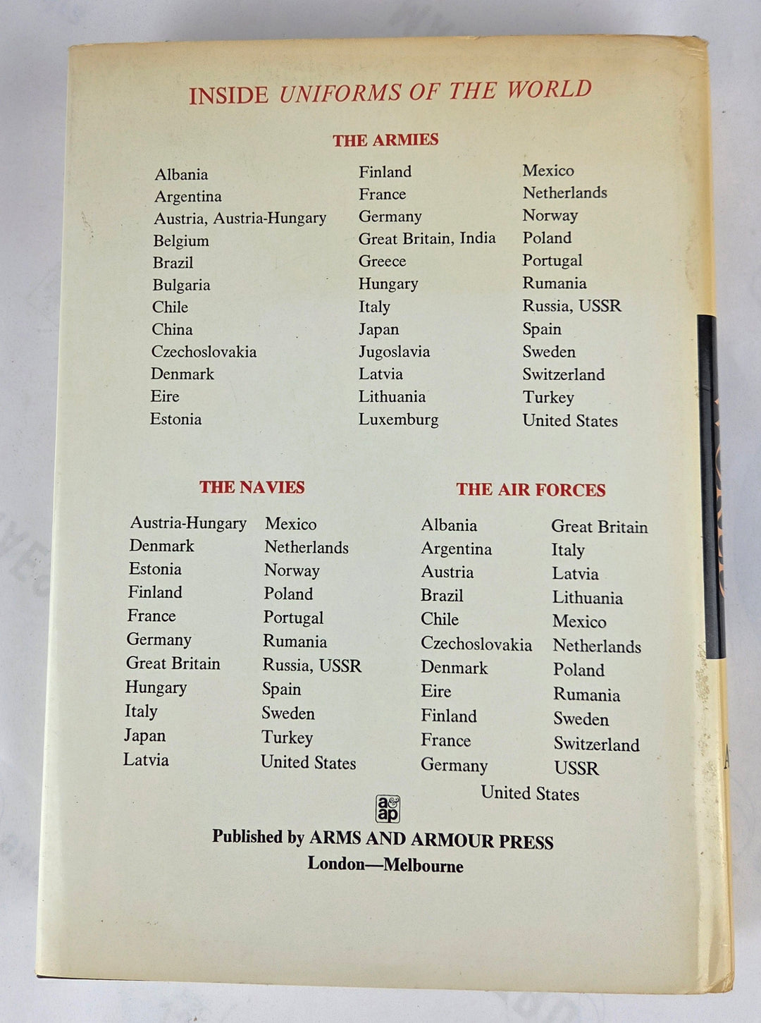 Uniforms of the World: A Compendium of Army, Navy, and Air Force Uniforms, 1700-193