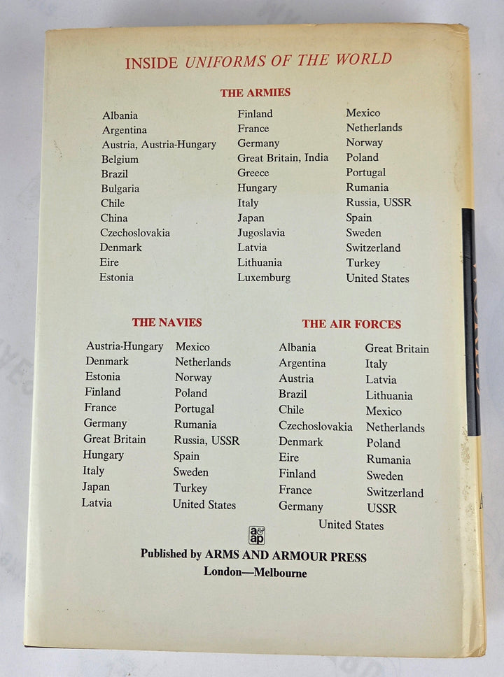 Uniforms of the World: A Compendium of Army, Navy, and Air Force Uniforms, 1700-193