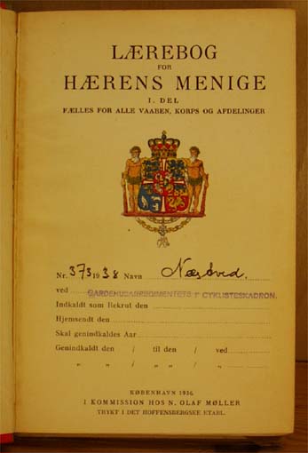 Lærebog for Hærens Menige 1. del. 1936 Gardehusar