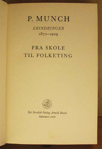 P. Munch. Erindringer