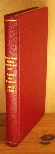 An den Wind geschrieben. Lyrik der Freiheit 1933-1945