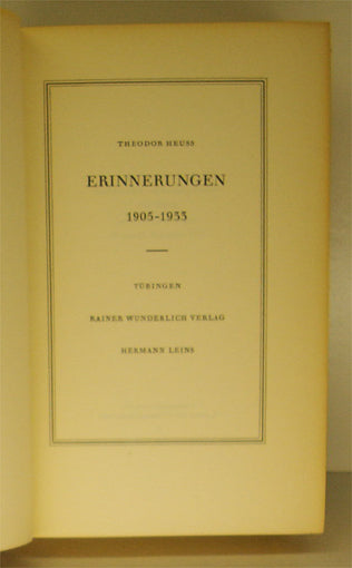 Erinnerungen 1905-1933