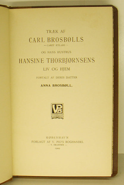 Træk af Carl Brosbølls (Carit Etlar) liv og hjem