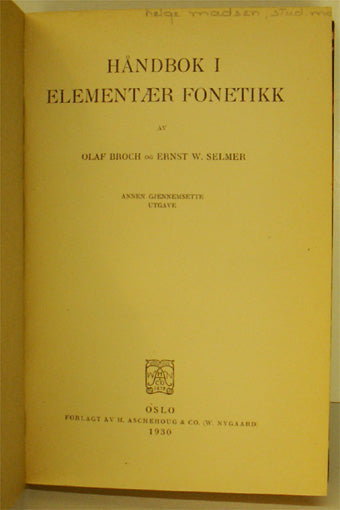 Håndbok i elementær fonetikk