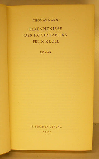 Bekenntnisse des Hochstaplers Felix Krull