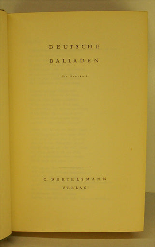 Deutsche Balladen - Ein Hausbuch