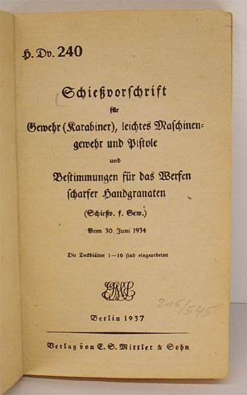 Schießvorschrift für Gewehr (Karabiner), leichtes Maschineng
