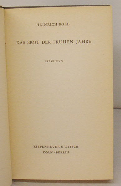 Das Brot der frühen Jahre