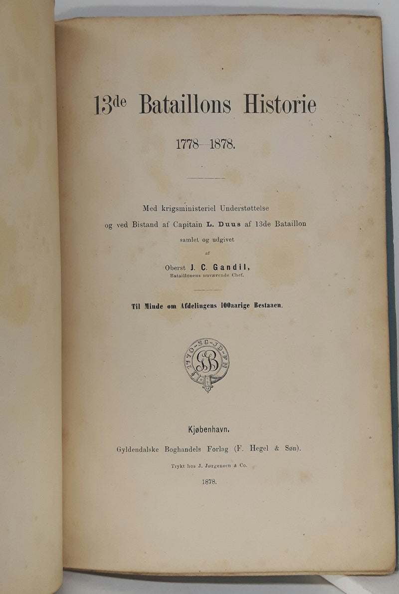 13de Bataillons Historie 1778-1878