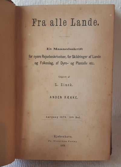 Fra alle Lande, 1878, 1ste del.