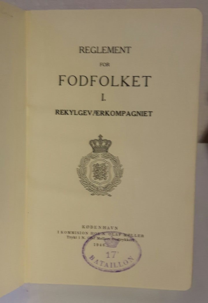 Reglement for Fodfolket. 1. Rekylgeværkompagniet