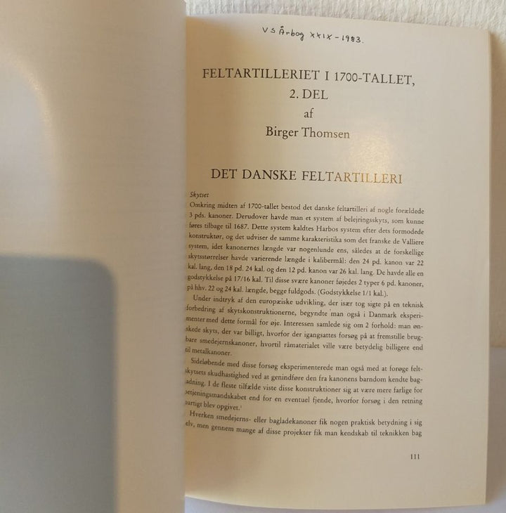 Feltartilleriet i 1700-tallet. del 1+2