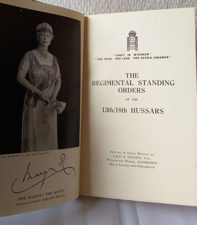 The Regimental Standing Orders of the 13th/18th Hussars