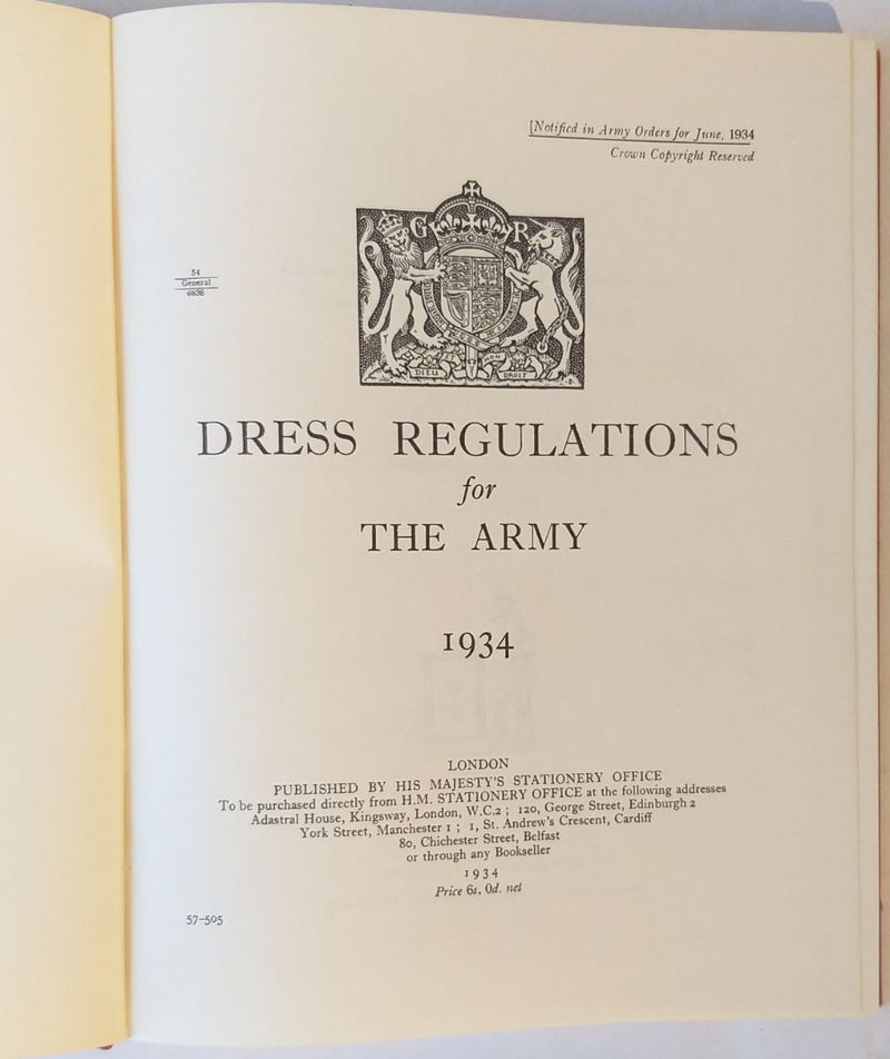 Dress Regulations for The Army 1934