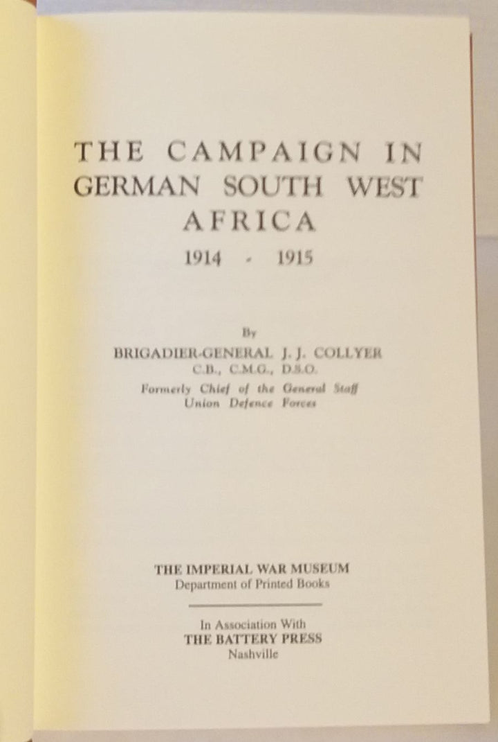 The Campaign in German South West Africa 1914-1915