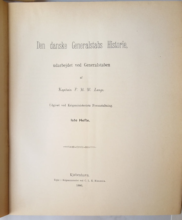 Den danske Generalstabs Historie 1. + 2. hefte