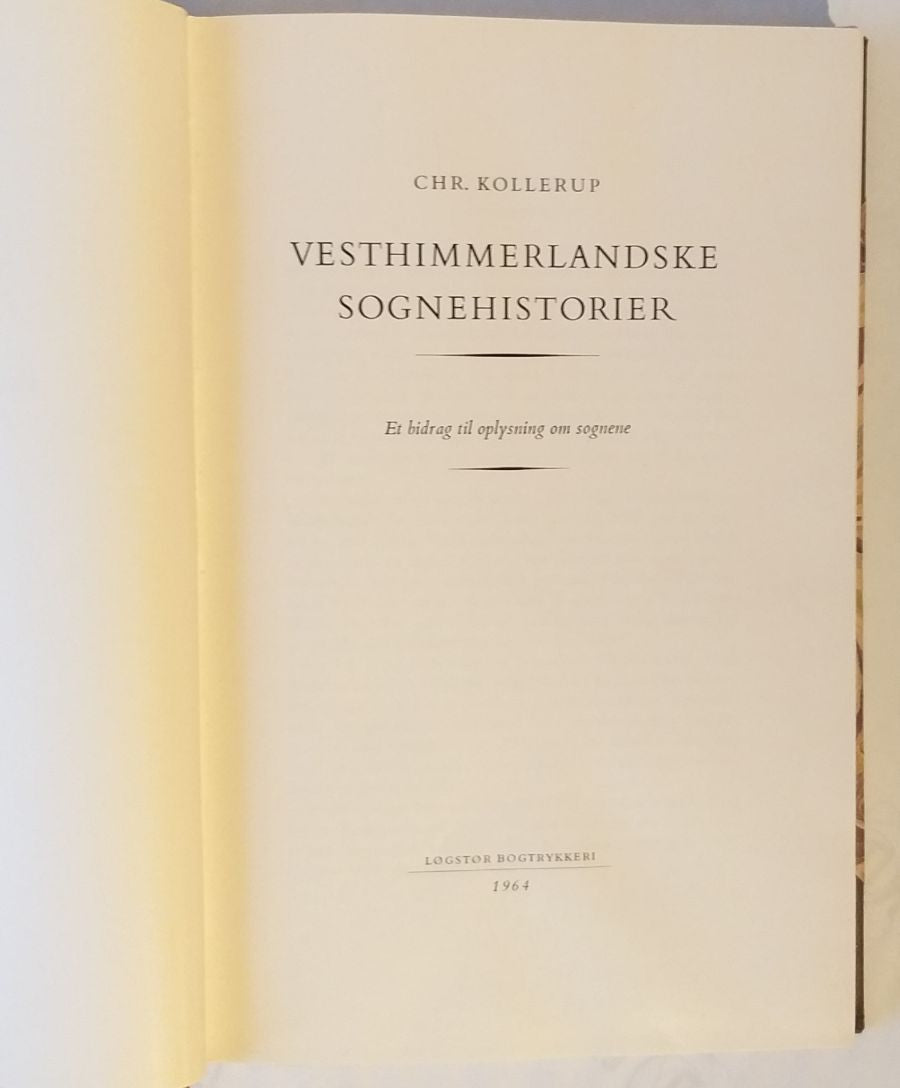 Vesthimmerlandske sognehistorier