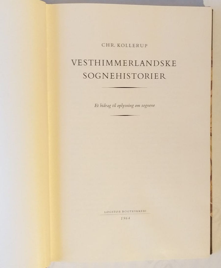 Vesthimmerlandske sognehistorier