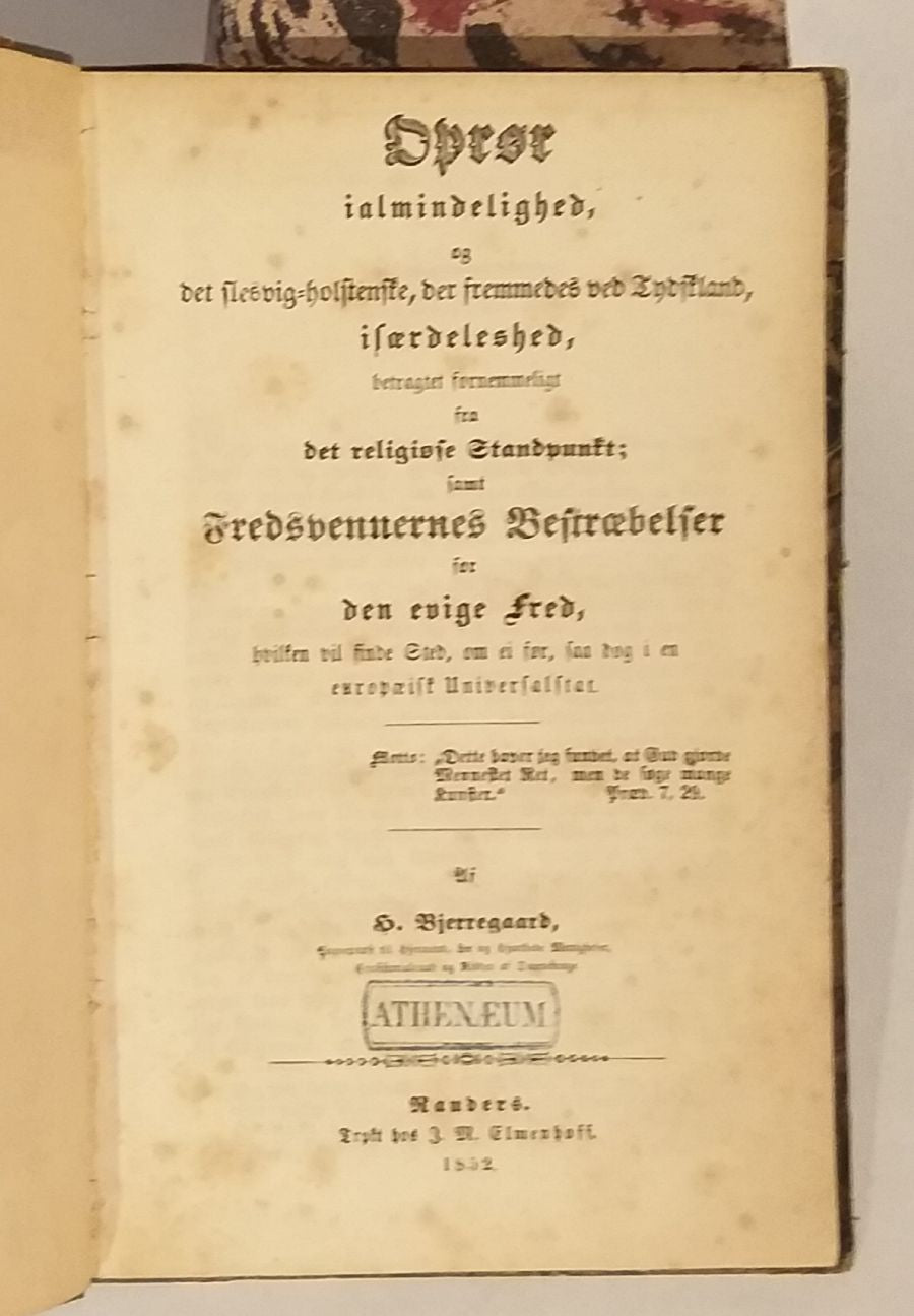 Oprør ialmindelighed, og det Slesvig-Holstenske, der fremmedes ved Tydskland, isærdeleshed,