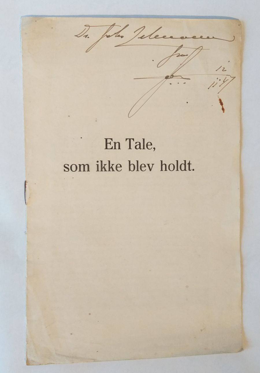En Tale, som ikke blev holdt