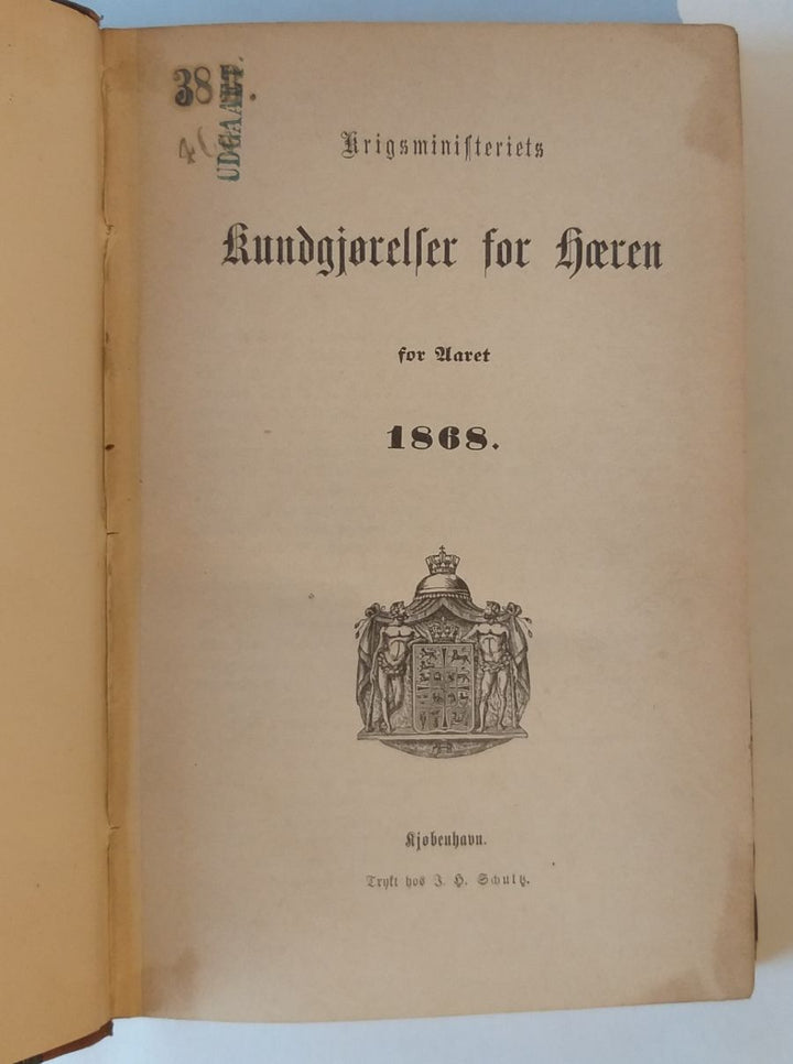 Kundgjørelser for Hæren 1868