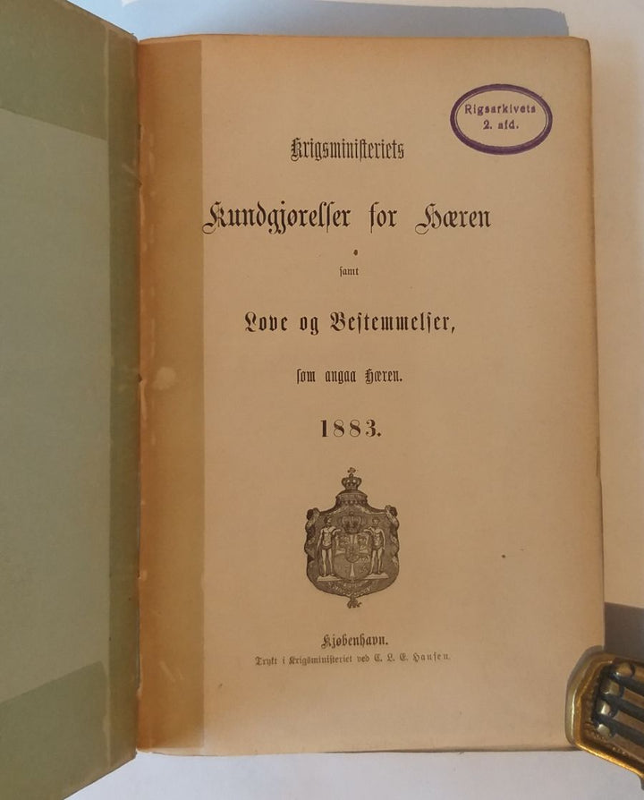 Kundgjørelser for Hæren 1883