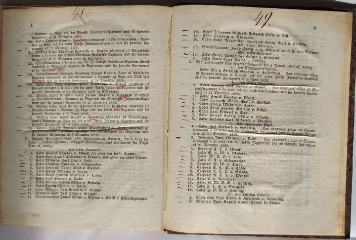 Bekiendtgiørelse af Avancement, Forflyttelse og afgang. 1829
