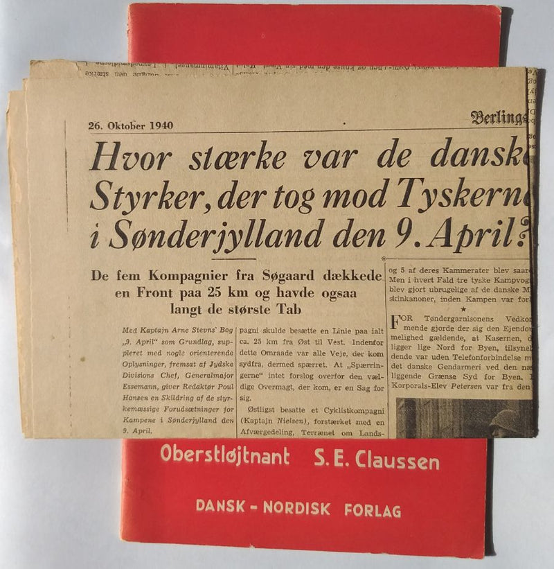 Begivenhederne i Sønderjylland 8. - 9. april 1940