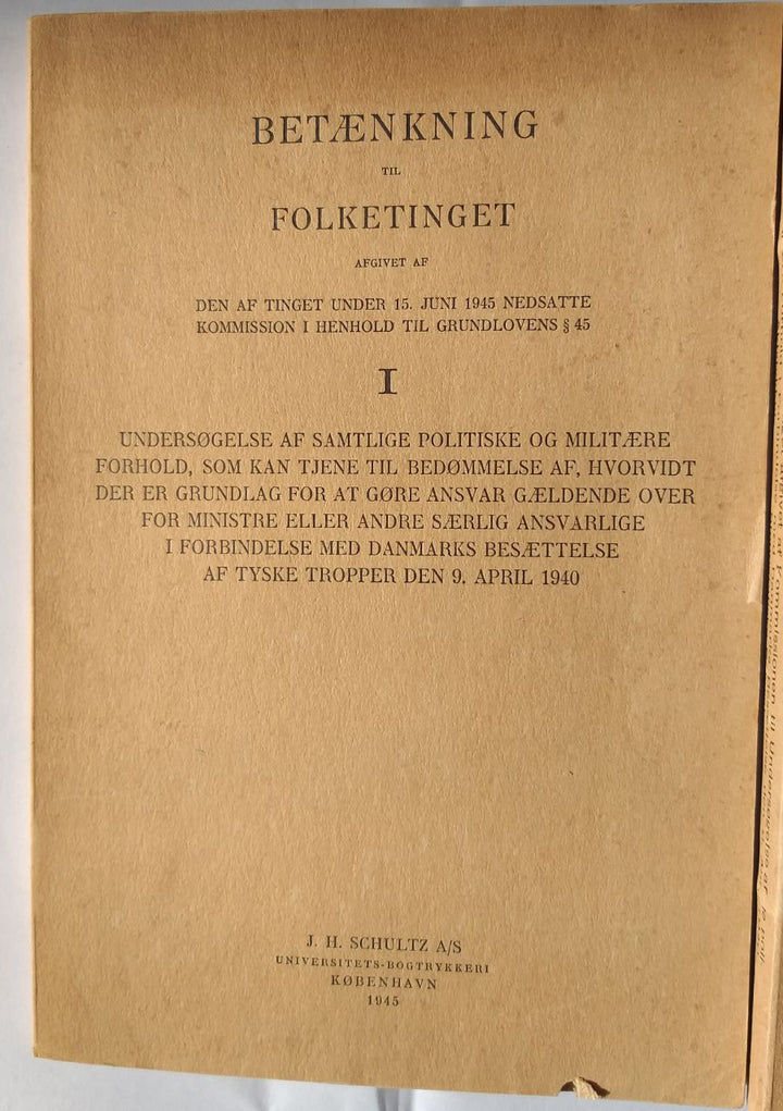 Betænkning til Folketinget + bilag