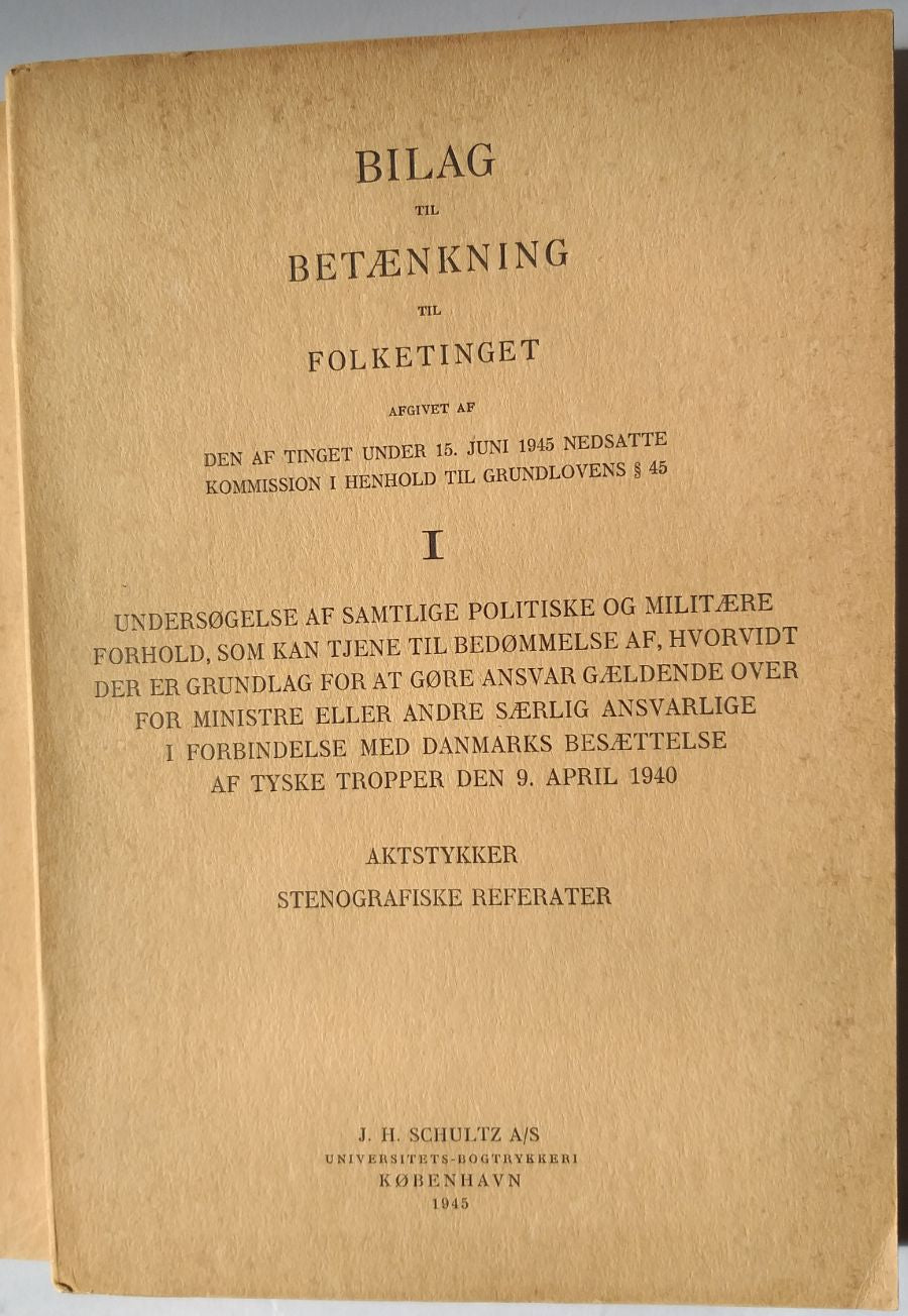 Betænkning til Folketinget + bilag
