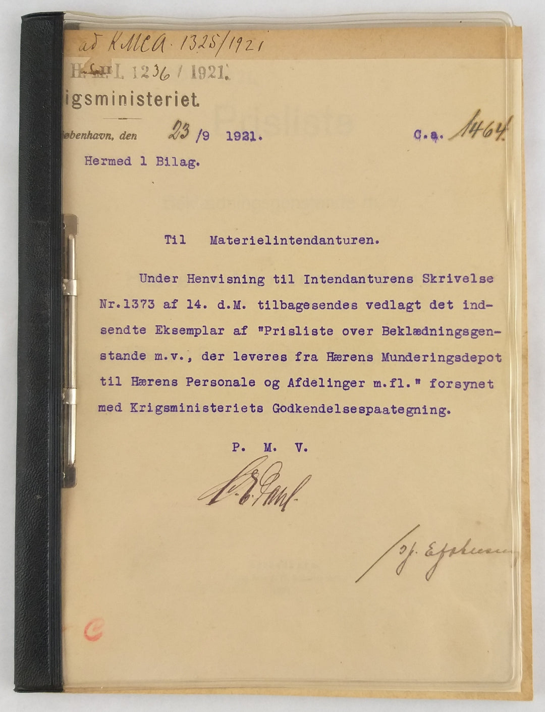 Prisliste over Beklædningsgenstande m.v.
