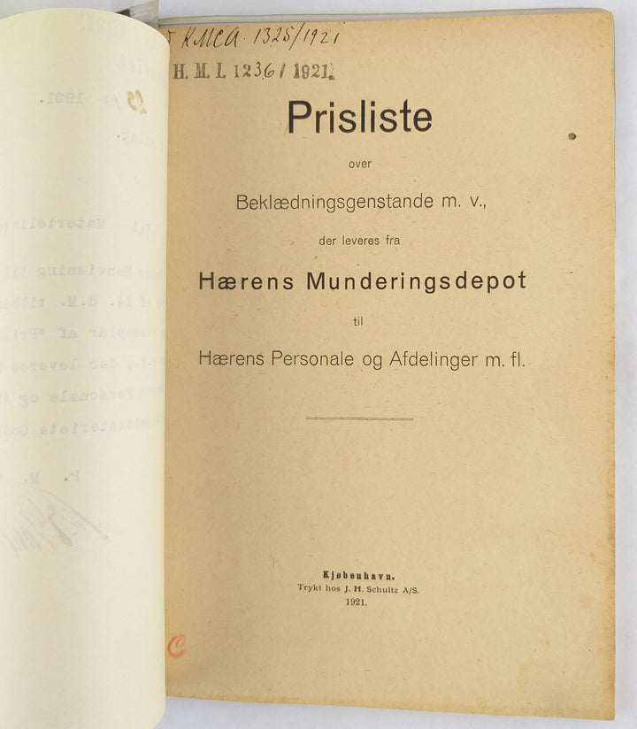 Prisliste over Beklædningsgenstande m.v.