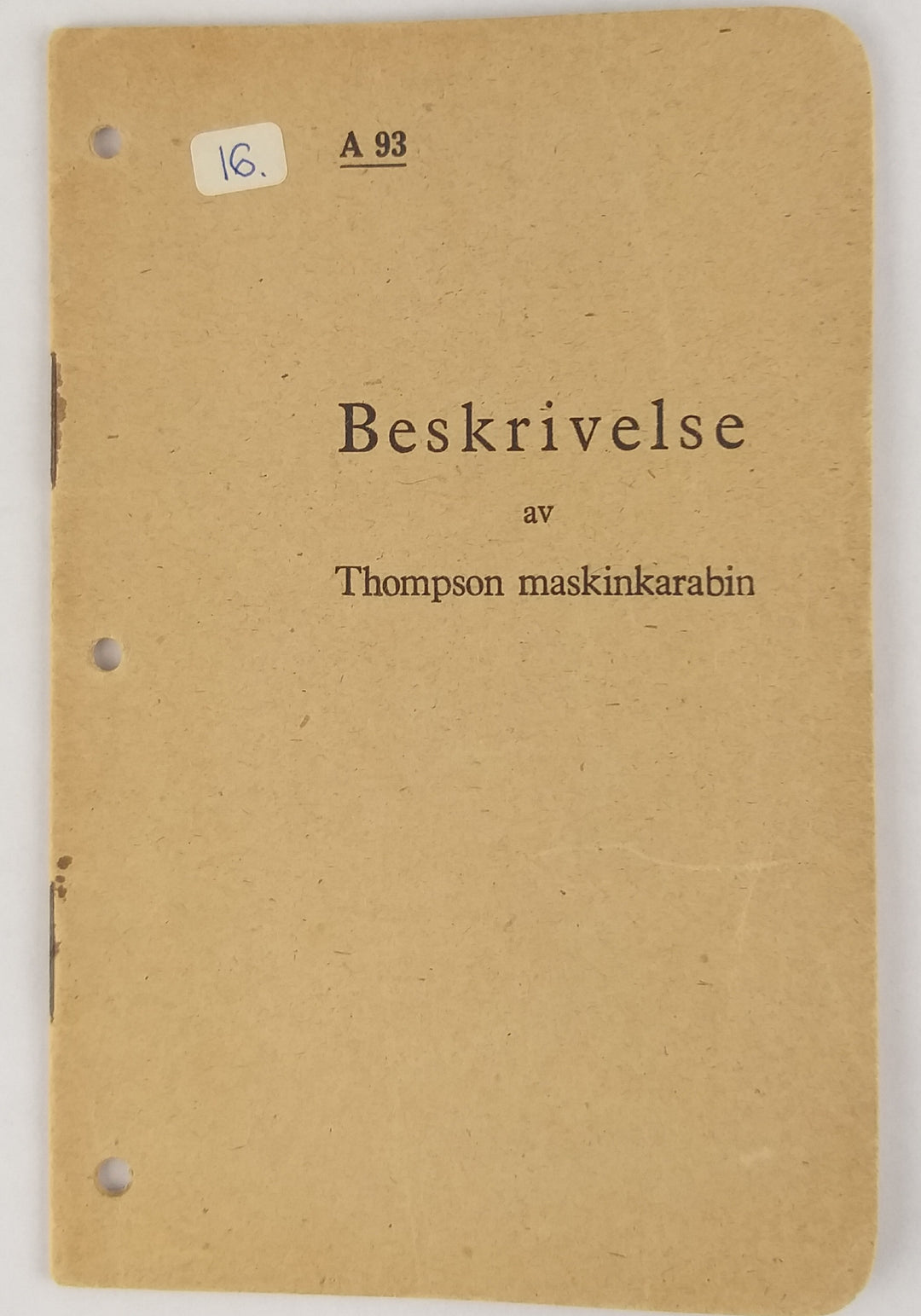 Beskrivelse av Thompson maskinkarabin