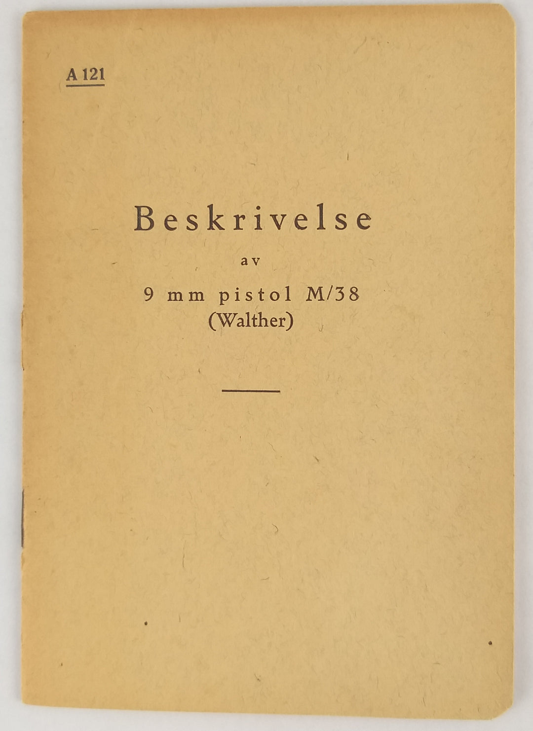 Beskrivelse av 9 mm pistol M/38 (Walther)