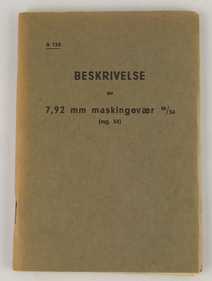 Beskrivelse av 7,92 mm. maskingevær m/34 (mg. 34)
