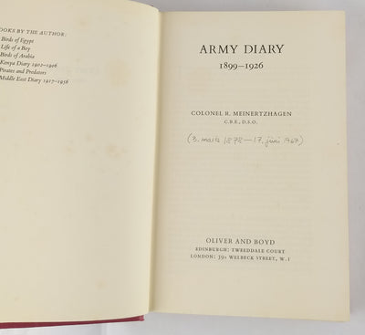 Army Diary 1899-1926