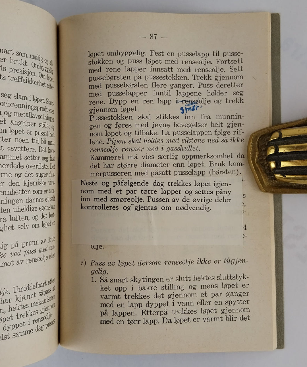 Beskrivelse av 7.62 mm selvladegevær m 1 Garand