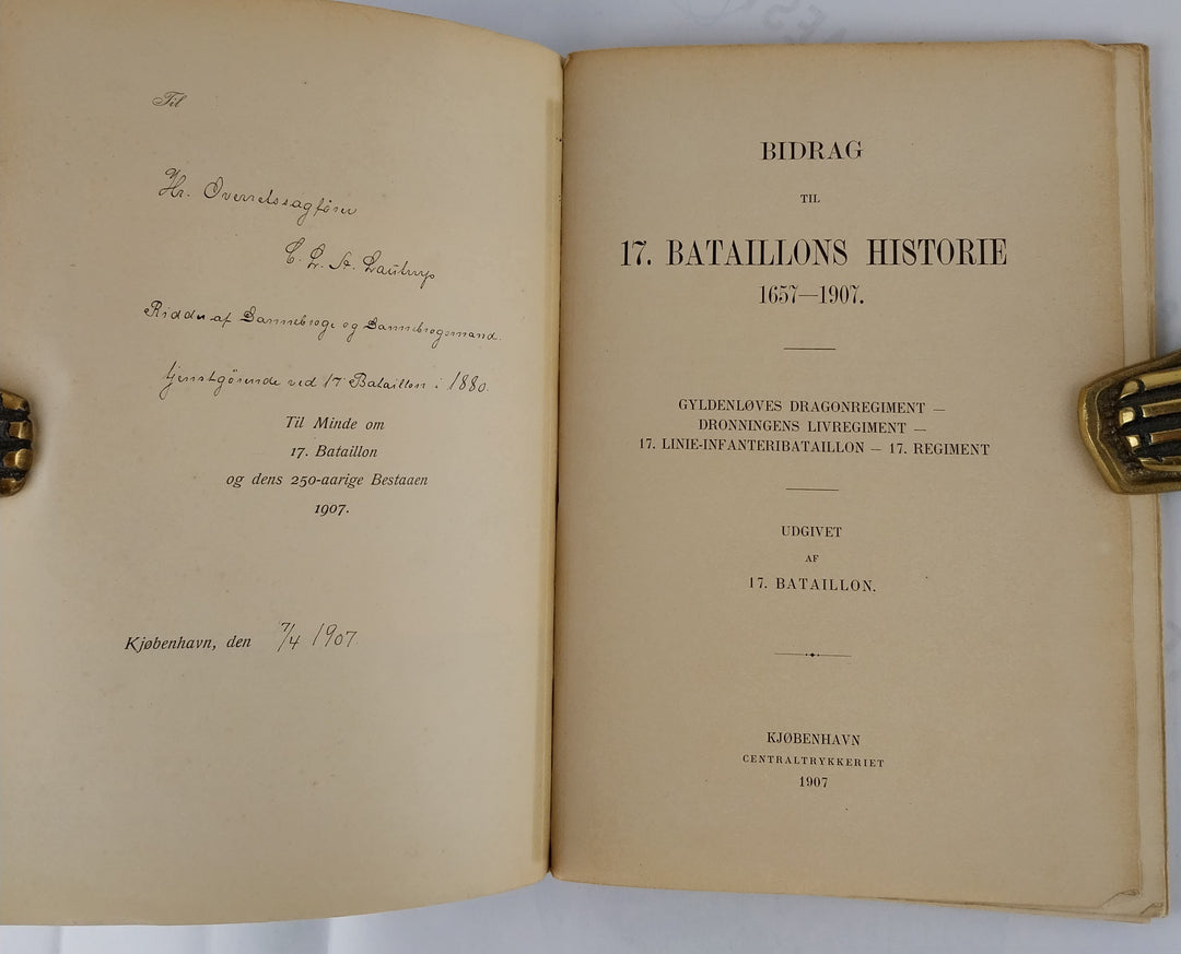 Bidrag til 17. Bataillons Historie 1657-1907