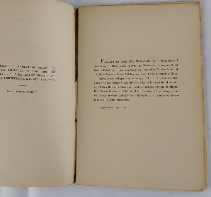 Bidrag til 17. Bataillons Historie 1657-1907