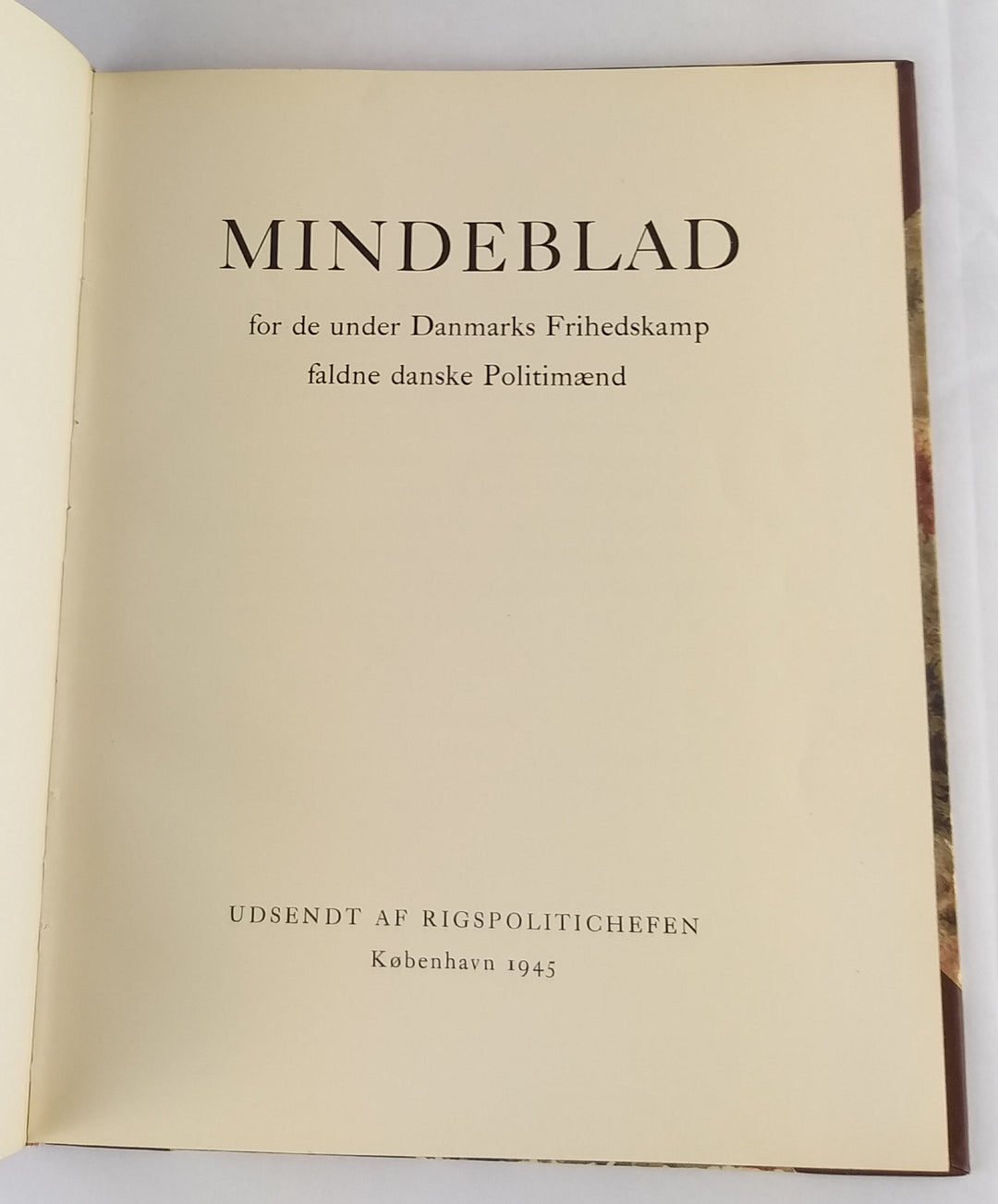 Mindeblad for de under Danmarks Frihedskamp faldne danske Politimænd