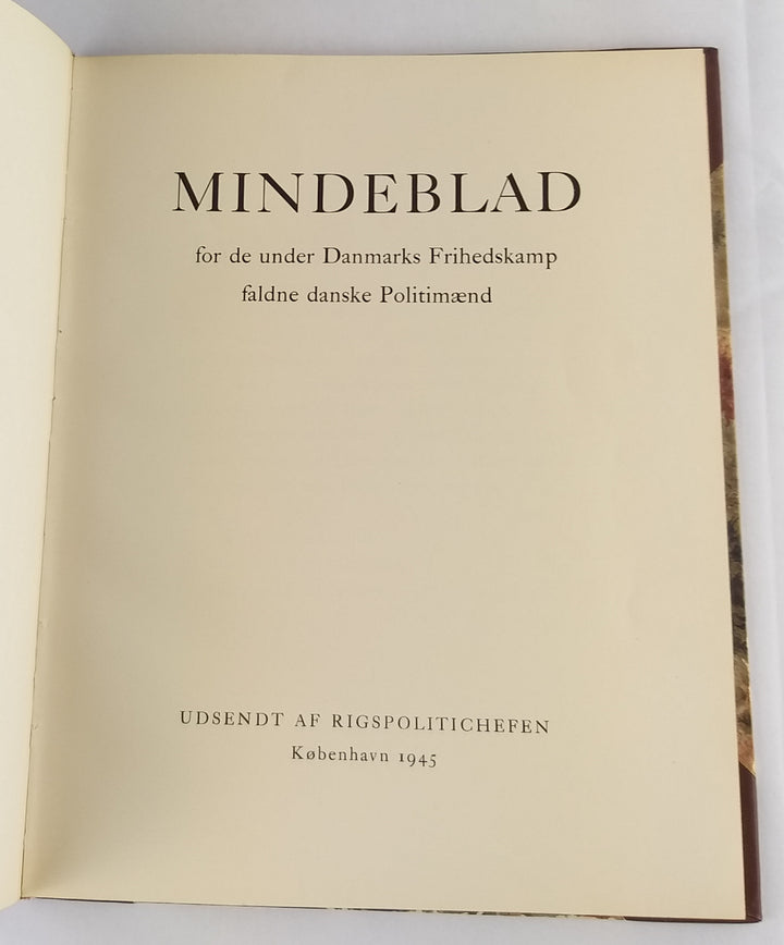 Mindeblad for de under Danmarks Frihedskamp faldne danske Politimænd