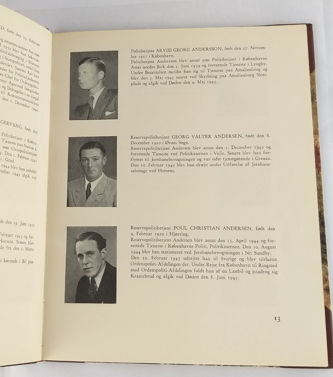 Mindeblad for de under Danmarks Frihedskamp faldne danske Politimænd