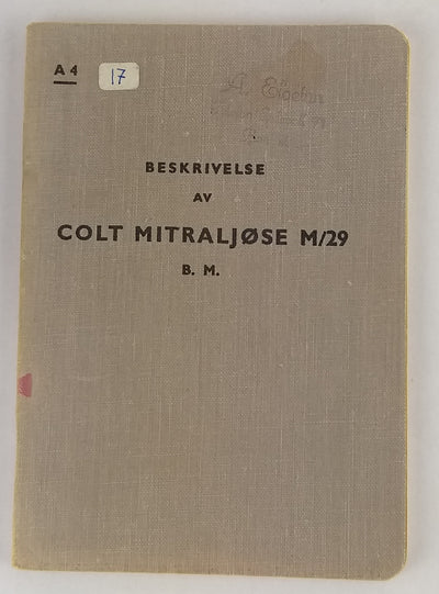 Beskrivelse av Colt Mitraljøse M/29